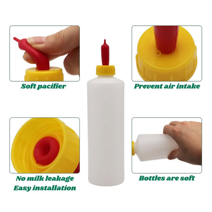 Animal Feeding Bottle Set 20PCS 400ml Plastic Goat Piglet Milk Feeder Tools