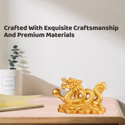 Money Dragon Figurine Decoration Resin Wealth for Home Office Desktop Decor Use