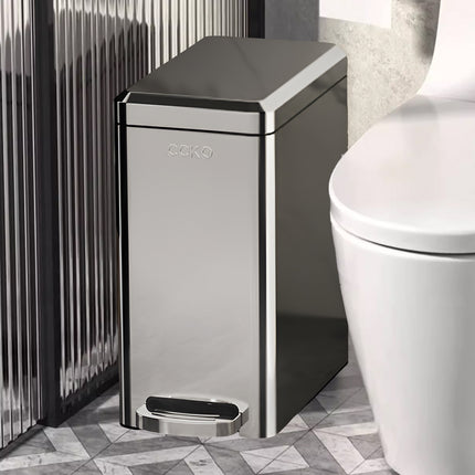 Kitchen Trash Can 9L Household Pedal Bin with Lid Large Capacity Waste Bucket