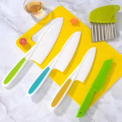 17PCS Kids Kitchen Knife Set Fruit Cutting Board Toddler Cooking Learning Tools