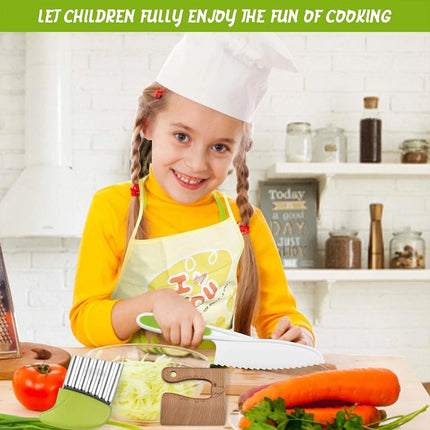 17PCS Kids Kitchen Knife Set Fruit Cutting Board Toddler Cooking Learning Tools