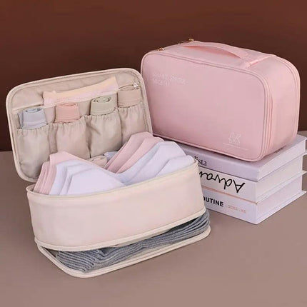 Double Lingerie Storage Bag Travel Organizer Clothes Storage Case for Underwear