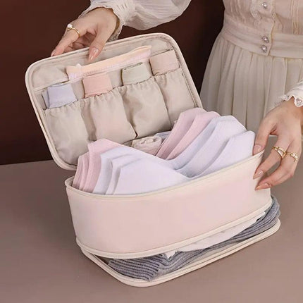 Double Lingerie Storage Bag Travel Organizer Clothes Storage Case for Underwear