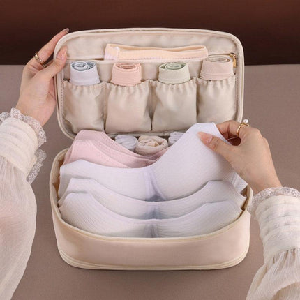 Double Lingerie Storage Bag Travel Organizer Clothes Storage Case for Underwear