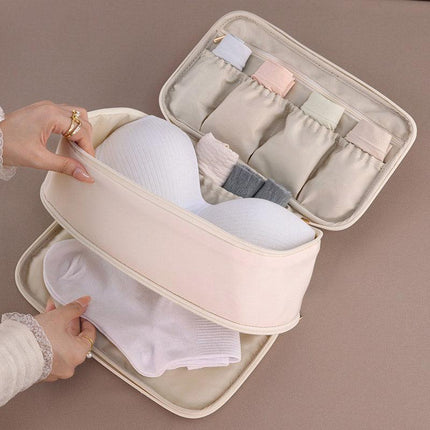 Double Lingerie Storage Bag Travel Organizer Clothes Storage Case for Underwear