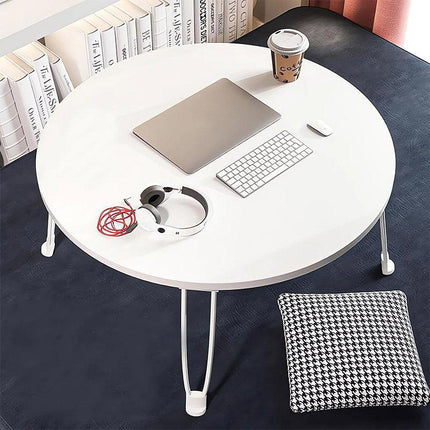 Small Foldable Computer Desk Portable Bed Table Round Home Office Laptop Stand