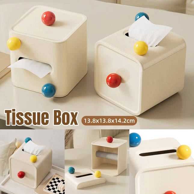 Colourful Ball Square Tissue Box Living Room Coffee Table Roll Holder Case