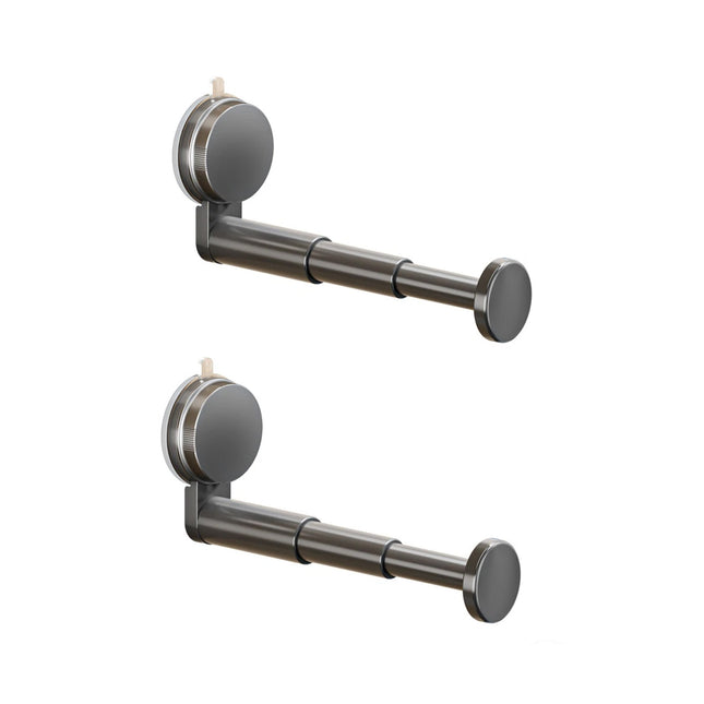 2 Pcs Telescopic Clothes Hangers With Suction Cups For Smooth Walls