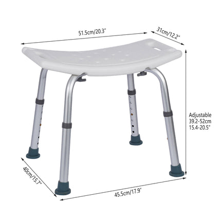 6 Positions Adjustable Medical Shower Chair Stool Bath Seat Safety Bench Durable