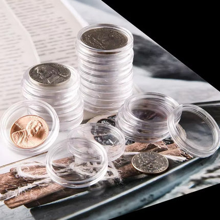 100pcs 40mm Coin Box Round Storage Case Commemorative Coin Protection Container