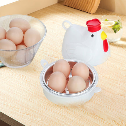 Quick Breakfast Microwave Egg Steamer - 4 Egg Boiler for Home Kitchen