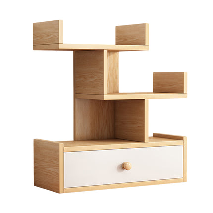 Multi Layer Storage Shelf Bookcase with Drawers Home Office Sturdy Space Saving