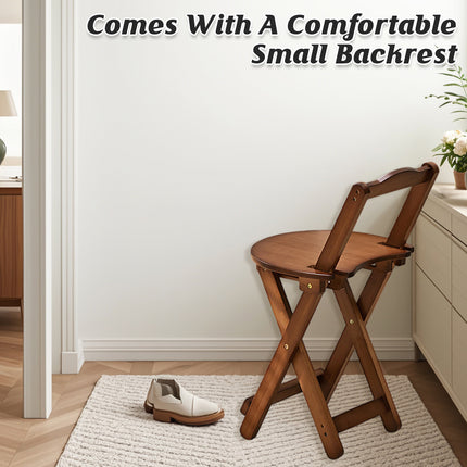 Foldable High Bar Stool Home Bar Use Comfortable Seat Space Saving Durable