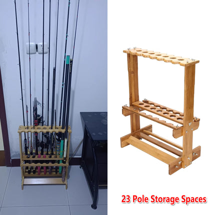 Fishing Rod Display Rack Storage Stand Net Rod Organizer Holder for Garage Shop
