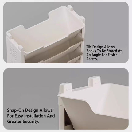 Movable Multi-Layer Book Shelf Rolling Bookcase for Study Bedroom Book Storage