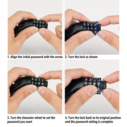 Portable Circular Combination Lock For Bicycles Motorcycles Anti Theft Security