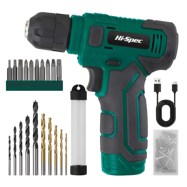 76PCS 8V Lithium Drill Set Adjustable Compact Lightweight Durable Sturdy Use