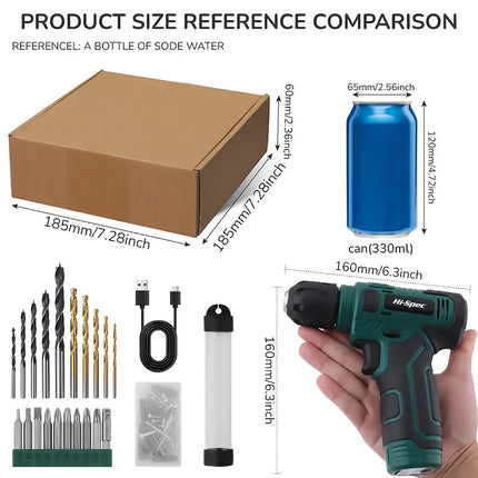 76PCS 8V Lithium Drill Set Adjustable Compact Lightweight Durable Sturdy Use