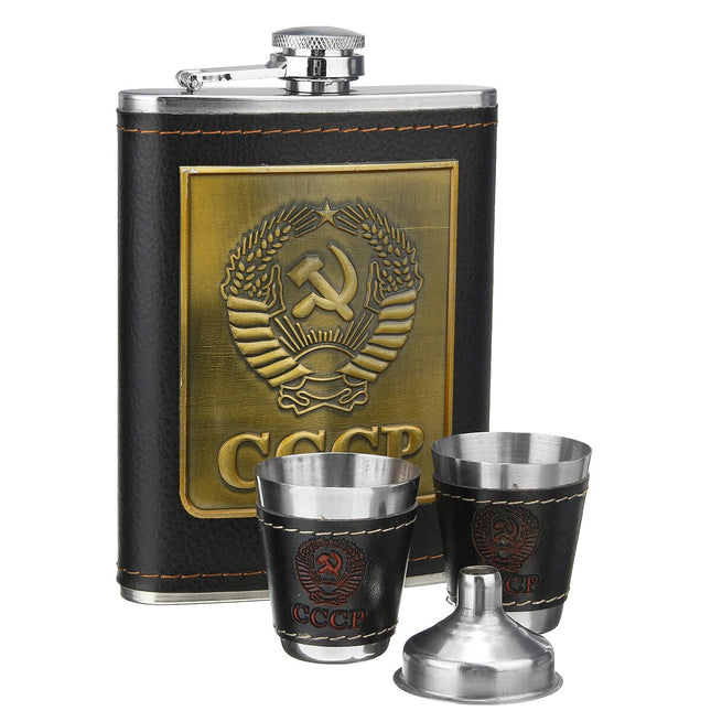 8oz Hip Flask Whiskey Stainless Steel Alcohol Set Funnel Pocket Bottle Engraving