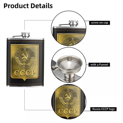 8oz Hip Flask Whiskey Stainless Steel Alcohol Set Funnel Pocket Bottle Engraving