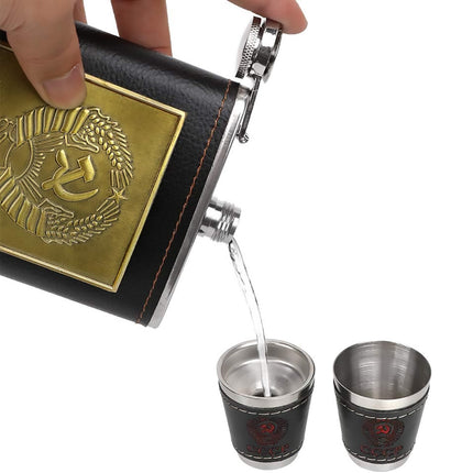 8oz Hip Flask Whiskey Stainless Steel Alcohol Set Funnel Pocket Bottle Engraving