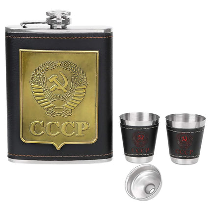 8oz Hip Flask Whiskey Stainless Steel Alcohol Set Funnel Pocket Bottle Engraving
