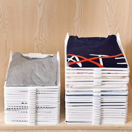 10pcs Folding Clothes Board Wardrobe Organizer Lazy Stacking Storage Boards