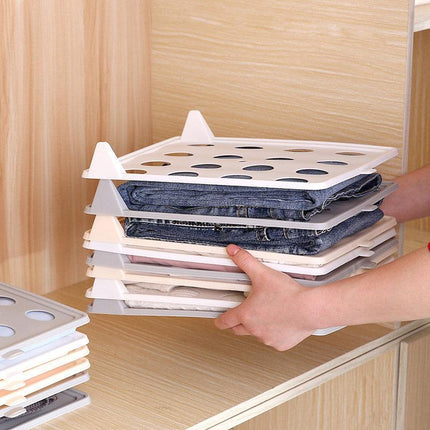 10pcs Folding Clothes Board Wardrobe Organizer Lazy Stacking Storage Boards