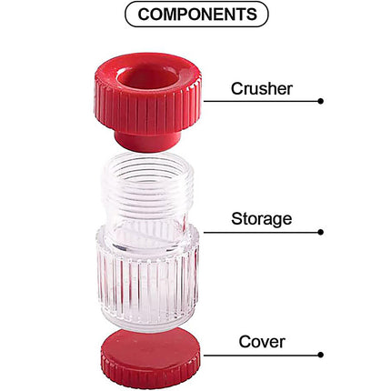 2 in 1 Pill Crusher Grinder Tool Tablet Cutter Medicine Box Storage Compartment