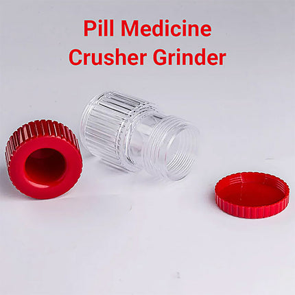 2 in 1 Pill Crusher Grinder Tool Tablet Cutter Medicine Box Storage Compartment