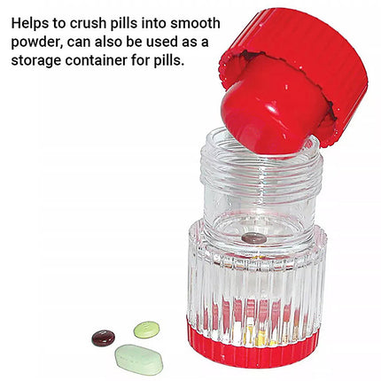 2 in 1 Pill Crusher Grinder Tool Tablet Cutter Medicine Box Storage Compartment
