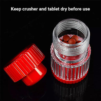 2 in 1 Pill Crusher Grinder Tool Tablet Cutter Medicine Box Storage Compartment