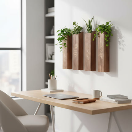4PCS Wood Plant Wall Shelf Durable Aesthetic for Indoor Wall Decor Storage Use