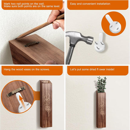 4PCS Wood Plant Wall Shelf Durable Aesthetic for Indoor Wall Decor Storage Use