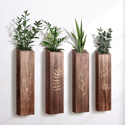 4PCS Wood Plant Wall Shelf Durable Aesthetic for Indoor Wall Decor Storage Use