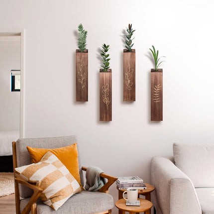 4PCS Wood Plant Wall Shelf Durable Aesthetic for Indoor Wall Decor Storage Use