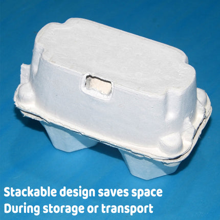 300PCS Paper Egg Tray 2 Slot Molded Pulp Leak-Proof for Egg Packaging Use