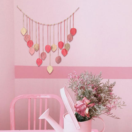 Bohemian Wall Hanging Cotton Cord Wood Bead Tassel Wall Tapestry Photo Decor