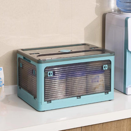 Large Foldable Plastic Storage Box Transparent Organizer for Home and Office