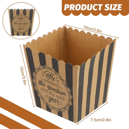 48pcs Popcorn Boxes Striped Paper Retro Candy Containers Movie Party Birthday