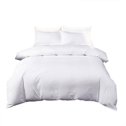 Hotel Quality White Duvet Cover Soft Fabric Bedding Set for Bedroom Motel