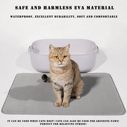 Large Double Layer Litter Mat Waterproof Non Slip Cat Trapping Pad Easy to Clean