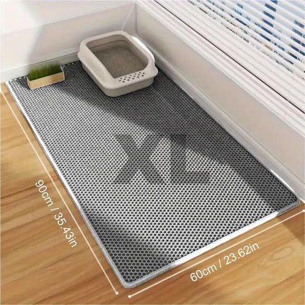 Large Double Layer Litter Mat Waterproof Non Slip Cat Trapping Pad Easy to Clean