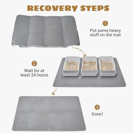 Large Double Layer Litter Mat Waterproof Non Slip Cat Trapping Pad Easy to Clean