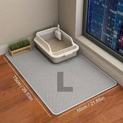 Large Double Layer Litter Mat Waterproof Non Slip Cat Trapping Pad Easy to Clean