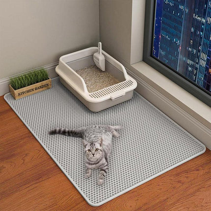 Large Double Layer Litter Mat Waterproof Non Slip Cat Trapping Pad Easy to Clean