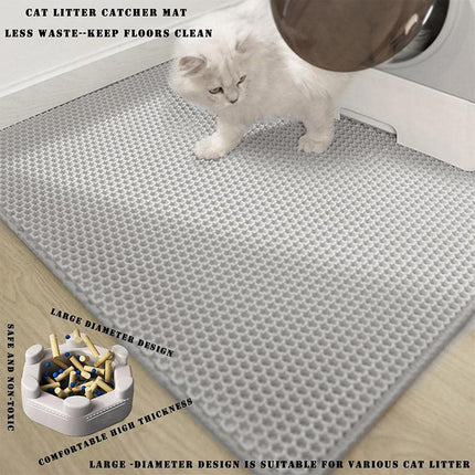 Large Double Layer Litter Mat Waterproof Non Slip Cat Trapping Pad Easy to Clean