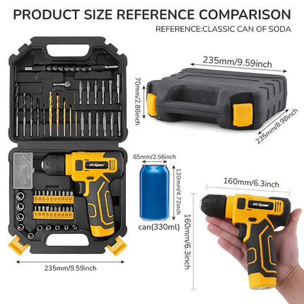 110PCS 8V Lithium Drill Kit Rechargeable for Home Repair Furniture Installation