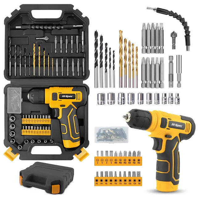 110PCS 8V Lithium Drill Kit Rechargeable for Home Repair Furniture Installation