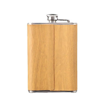 Wood Grain Hip Flask Set Stainless Steel Wine Pot With Wine Cup And Funnel
